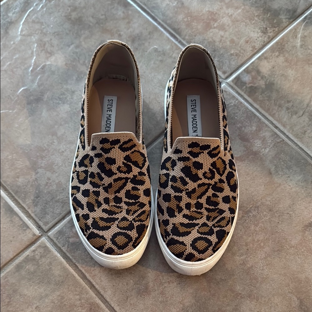 Steve Madden Animal Print Slip-On Sneakers